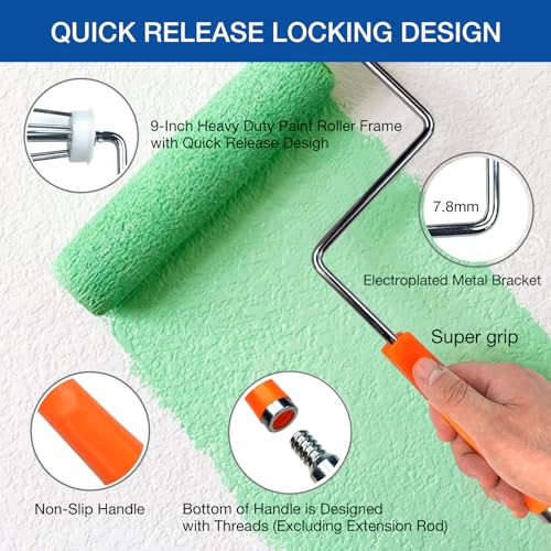 KingOrigin 20 Pcs Paint Roller Kit with Paint Roller Covers 9-inch & 6-inch by KingOrigin - Image 4