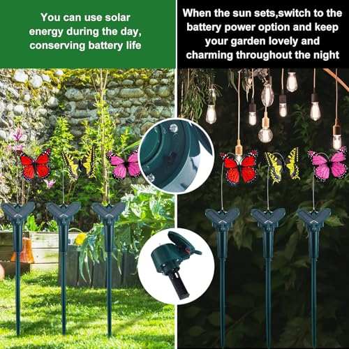 Kittmip 4 Set 16pcs Solar Powered Flying Butterfly Centerpieces Fluttering Summer Solar Butterfly Stakes Moving Tea Party Decorations Artificial Peonies Flower with Boxes for Wedding Spring(Classic) by Kittmip - Image 6