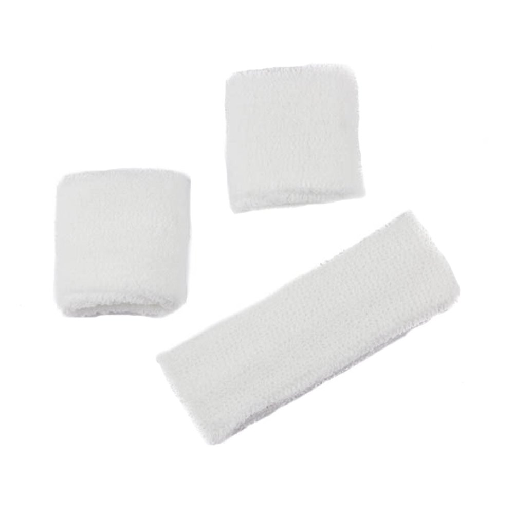 Mytoptrendz Women's White Mytoptrendz® Unisex Sports Sweat Wrist And Head Band (White)
