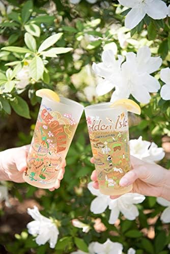 Catstudio Drinking Glass, Georgia Frosted Glass Cup for Kitchen, Drinking Glasses, 15oz Dishwasher Safe Tumbler for Georgia Lovers - Thumbnail 4