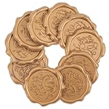 Cabilock 10 Stück Selbstklebende Wachssiegel Aufkleber in Antikem Dekorative Umschlagversiegelung mit Retro Prägeeffekt für Einladungen Karten und Geschenkverpackungen