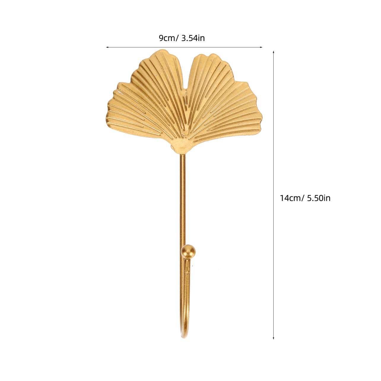 LABRIMP 6 Piezas Ginkgo biloba gancho ganchos para perchero ganchos para colgar puertas ganchos pared enganches pared gancho para pared ganchos adhesivos transparentes planchar Golden