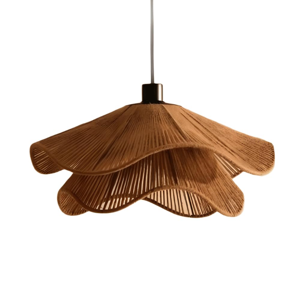 YNAHZAOK Natural Hemp Rope Pendant Light Wabi Sabi Wind Hanging Lamp Hand Woven Chandelier with E27 Base Adjustable Hanging Cord for Tea Room Living Room Kitchen Dining Living Room Bedroom Cafe