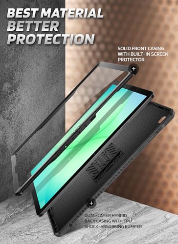 Image of SUPCASE for Samsung Galaxy Tab A11+ Plus Case with Stand (Unicorn Beetle Pro), [Built-in Screen Protector] Full Body Heavy Duty Rugged Protective Tablet Cover for Galaxy Tab A11 Plus 11 Inch, Black