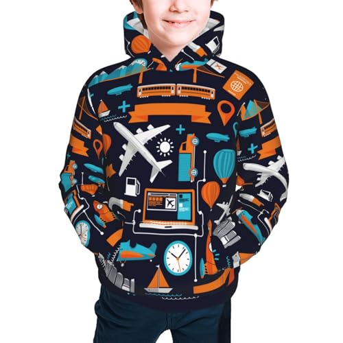 Creative Transport Kid Hoodies Boys Sweatshirts Girls Pullover with Pocket3