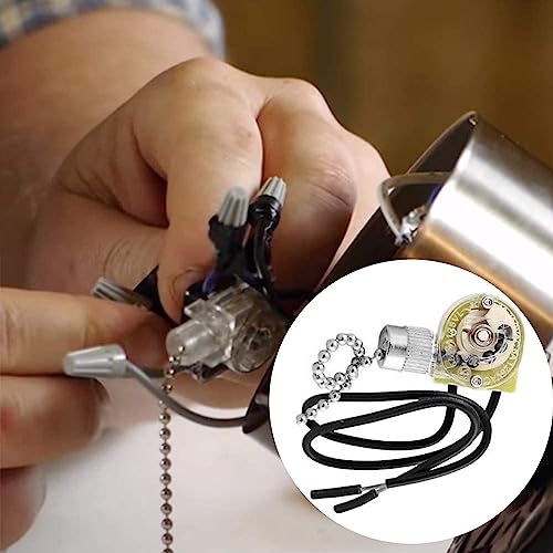 Image of 2pcs Ceiling Fan Pull Chain Switch Zing Ear ZE-109 3A /250VAC 6A /125VAC 125VL Replacement ON-OFF Speed Control Switch Compatible Hunter Closet Lights Wall Lamp Two Wire Switches (Silver Chain)