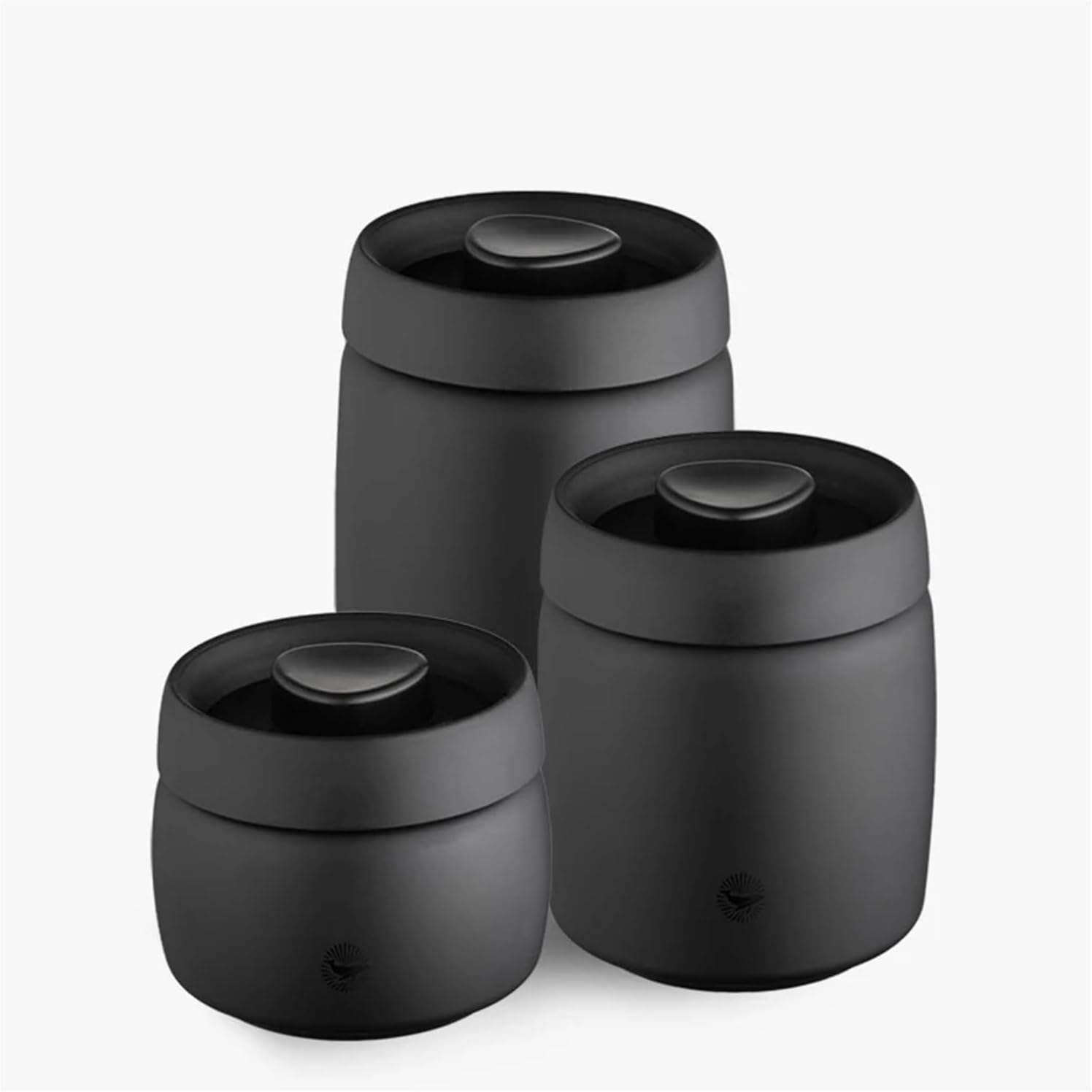 Stainless Steel Sealed Tank Vacuum Canisters For Coffee Beans, Tea, Kitchen Storage Containers(1200ml (Black))