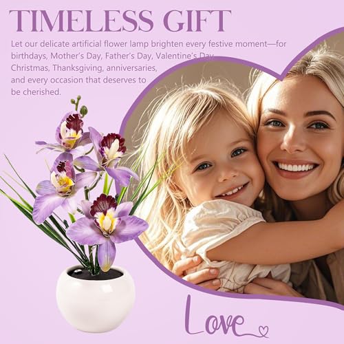WSYEAR Orchid Lamp-Artificial Flower Night Light, Orchid Flower with Vase Lamp, LED Table Lamp Decorative Landscape Lights for Festival Party Home Decor by WSYEAR - Used condition - Image 5