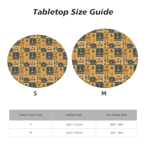 Nappe ronde ajustée élastique imperméable extérieur table 120cm - 3