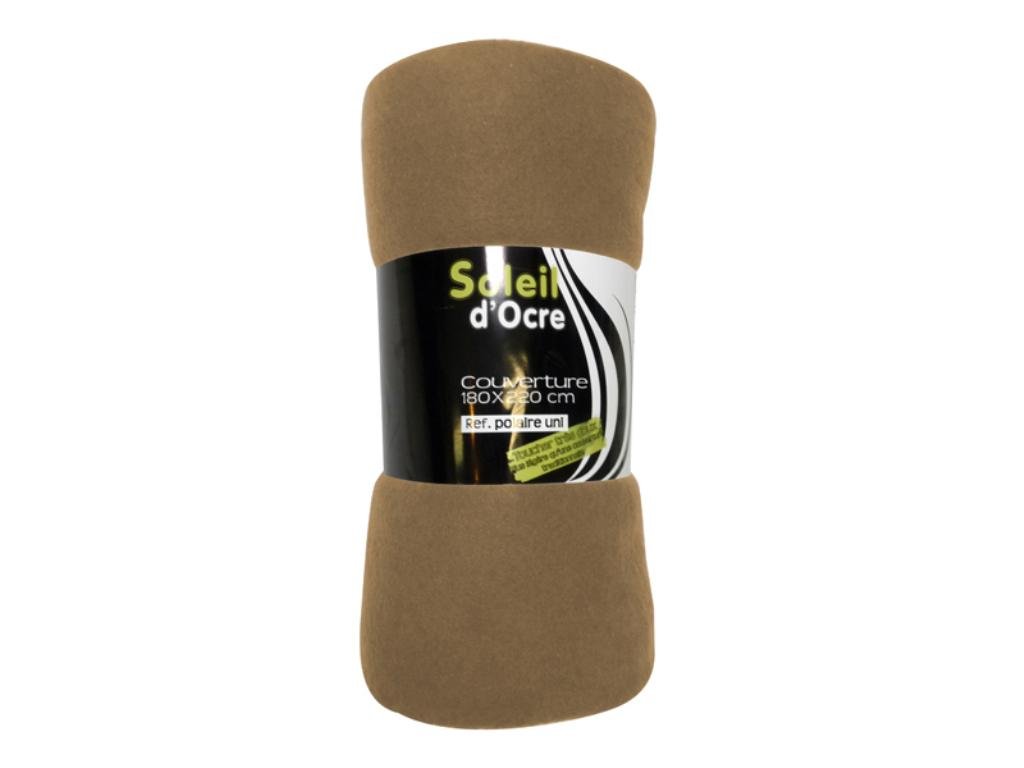 Couverture Polaire COCOONING 180x220 Cm - Taupe - Microfibre Extra Douce