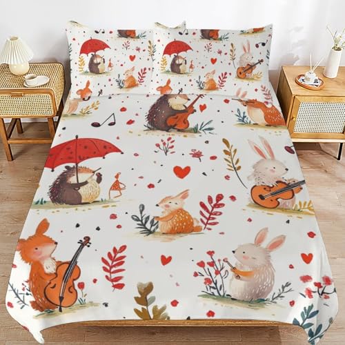 Juego de ropa de cama de microfibra con 2 fundas de almohada de 3 piezas para niños 2