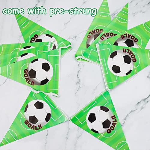 6 Pack Soccer Banner Decoration Party - Soccer Theme Triangle Flags Banner For Soccer Party Kids Boys Soccer Fans Birthday Party Soccer Decoration #TOP6