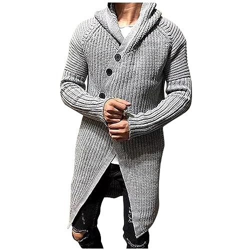 Generisch Pullover - Chaqueta de punto para hombre, manga larga, cuello chal, botones, Gy1., M