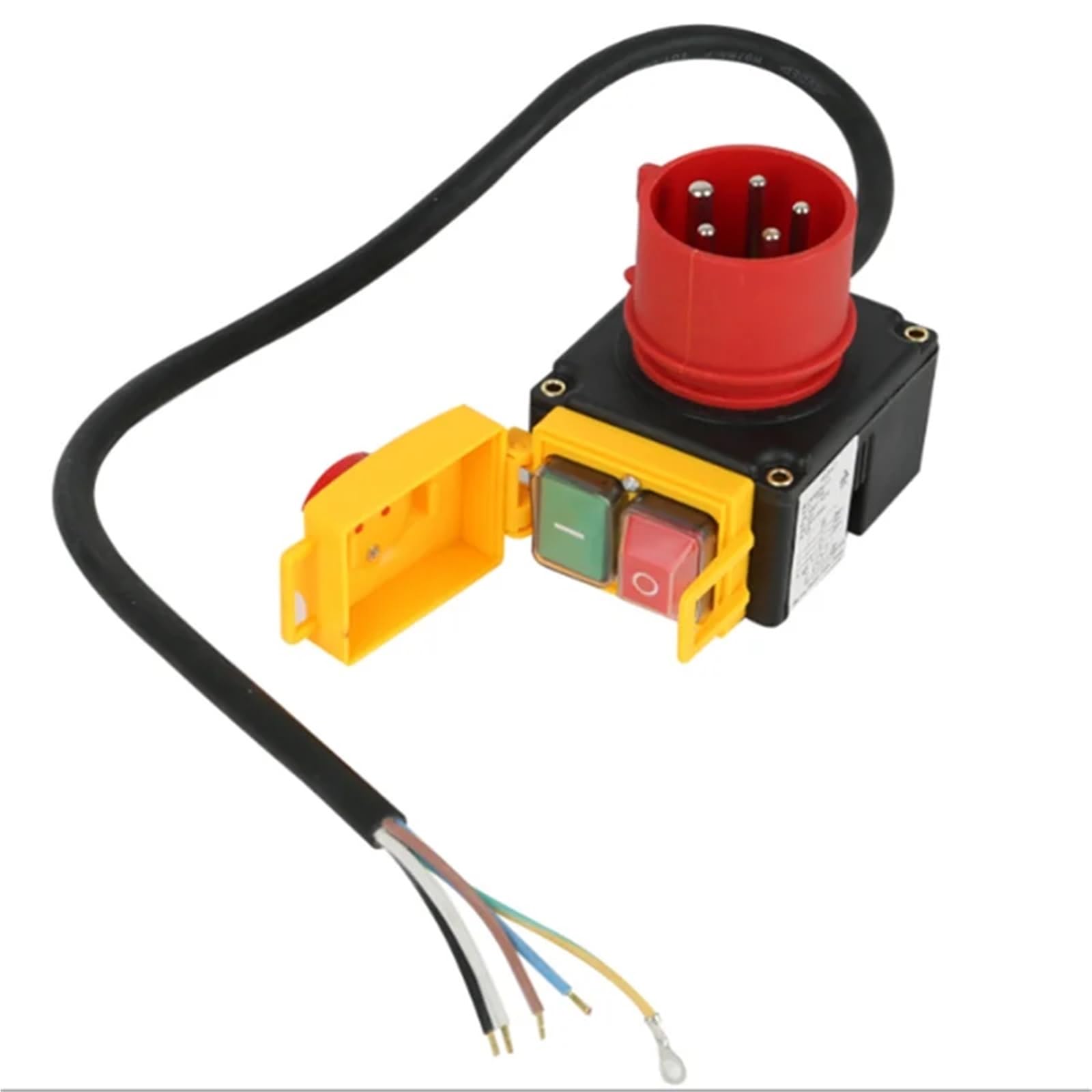 Interrupteur de machine 3X KOA7 380/400 V triphasé avec câble et inverseur de phase, y compris volet d'arrêt d'urgence combiné
