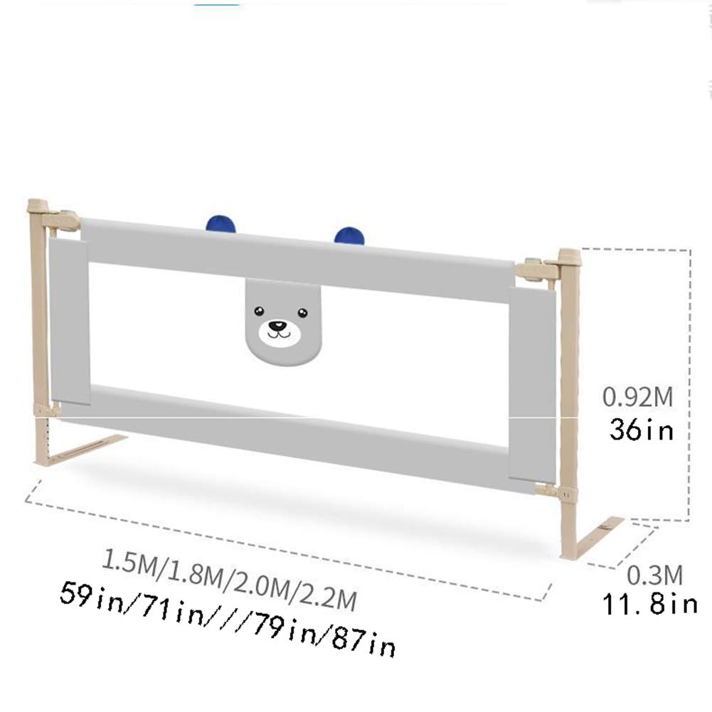 Sponde per Letto, sponda di Sicurezza per Letto, Protegge, Sollevamento Verticale con Doppia Chiusura, Realizzata in Rete, Design con Contenitore, Materasso Matrimoniale Queen e King Size, 7