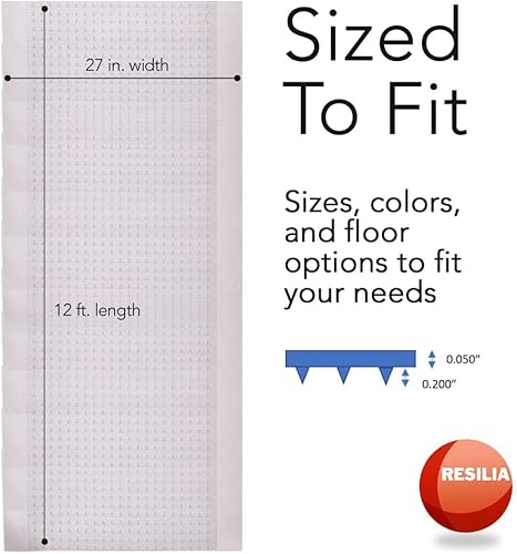 Miniatura 3 de RESILIA Protector de piso de alta resistencia para suelos alfombrados, protección de alfombra de vinilo de plástico antideslizante, transparente,