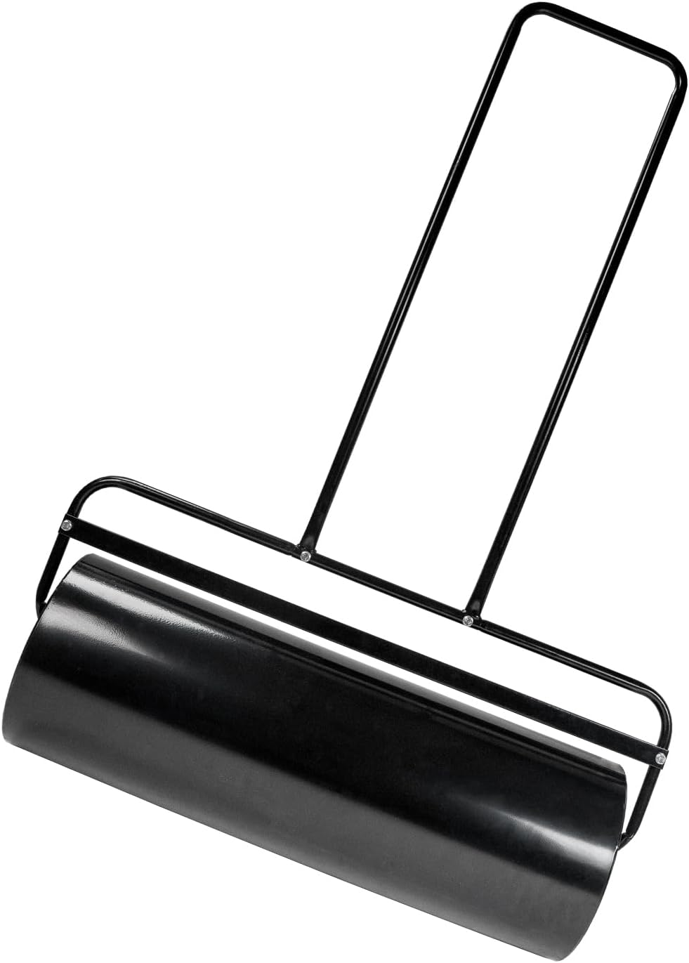 Lawn Roller 17 Gallon, 63L-Capacity Sand/Water Filled, Manual & Tow-Behind Steel Garden Drum Roller with U-Shaped Handle, 12" x 36" Convenient Push and Pull for Yard, Farm, Park, Black