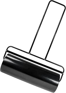 Lawn Roller 17 Gallon, 63L-Capacity Sand/Water Filled, Manual & Tow-Behind Steel Garden Drum Roller with U-Shaped Handle, 12" x 36" Convenient Push and Pull for Yard, Farm, Park, Black