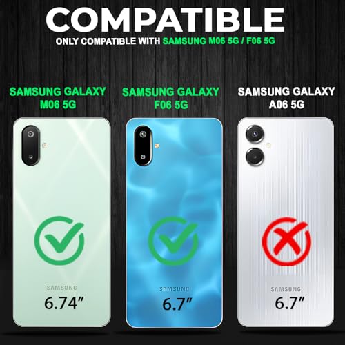 Image of AESTMO Tough Armor Samsung Galaxy M06 / F06 5G Bumper Back Case Cover | Ring Holder & Sliding Camera Cover | 360 Degree Protection Back Case Cover for Samsung Galaxy M06 / F06 5G (Black)