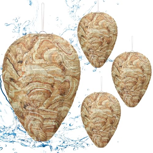 Augshy 6 Stück Wespennest wasserdichte Künstliche Wespennesterköder Attrappe Hornissennest Attrappe für Haus und Garten Outdoor