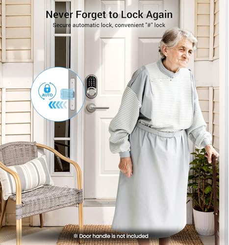 Veise RZ06 Smart Lock for Front Door with App Control, Keyless Entry, Electronic Digital Deadbolt with Touchscreen Keypad Set, Smart Deadbolt, Auto Lock, Easy Installation, Satin Nickel - Image 4