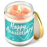Anniversary Candle Gifts for Couple - Happy Anniversary Cute Gift, Vanilla Scented Soy Wax Candle, 9