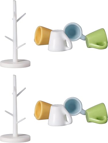 Agatige Juego de tazas de casa de muñecas, mini muebles en miniatura para decoración de casa de muñecas (juego de taza)