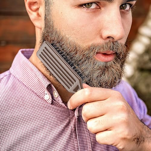 NICEMOVIC 10 Pcs Barber Clipper Cleaning Brush, Barber Accessories Cleaning Supplies, Blade Trimmer Cleaning Mini Brush Bulk Set Duster Manicure Nylon Brush Hair Styling Brush Tool (Black&Brown)