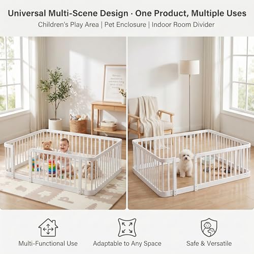 Parc pour bébé avec barres sécurisées de 7 cm et bords arrondis GOWE - 3