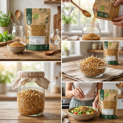 BIO Bockshornklee 200g Bockshornkleesamen Bockshornkleesaat | Indisches Gewürz | Organic Bio-zertifiziert DE-ÖKO-039 | Fenugreek Methi Seeds | Für Leckere Küche und Tee (200g)