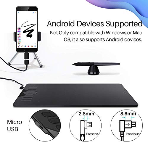 Image of HUION HS610 Graphics Drawing Tablet Battery-Free Stylus Android Windows macOS with 6.3 x 4in Working Area Pen Tablet (HS610)