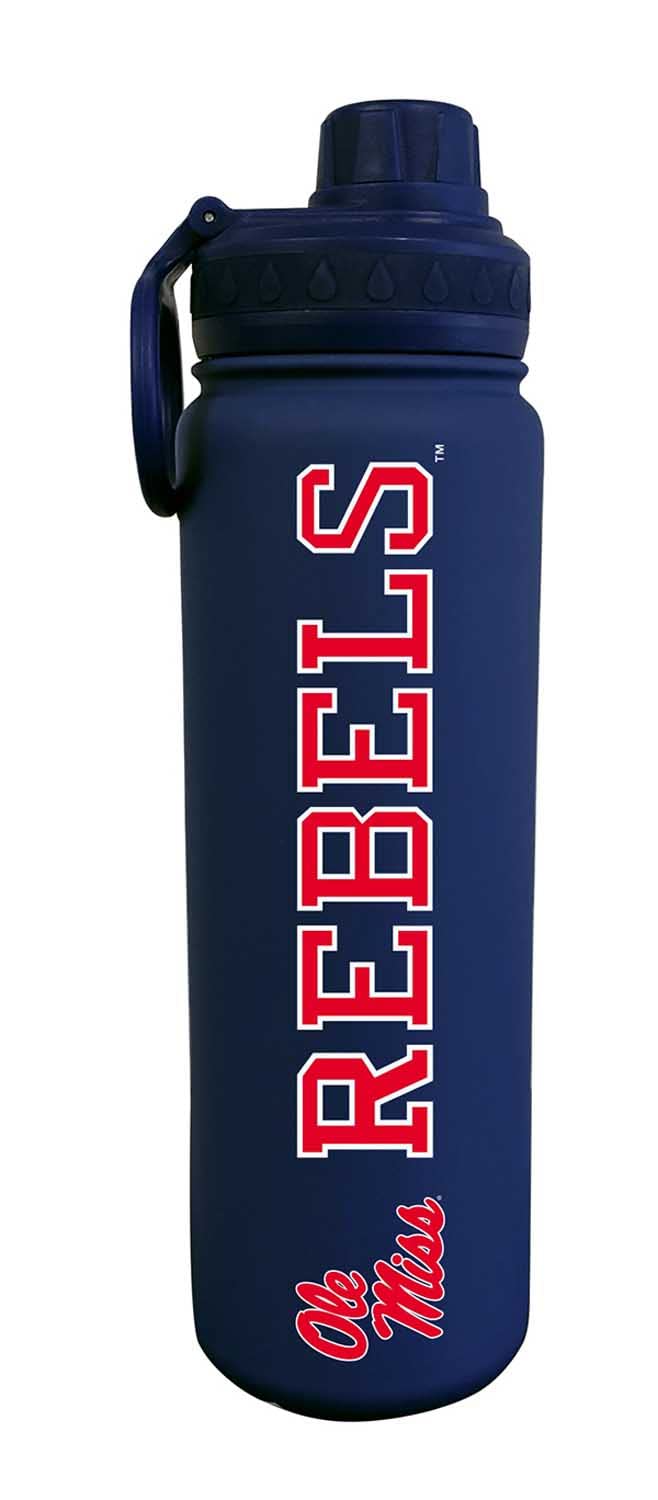 Campus Colors NCAA Edelstahl-Wasserflasche – Drehverschluss – 680 ml – Trageclip – hält Ihre Getränke stundenlang heiß oder kalt (Ole Miss Rebels – Königsblau)