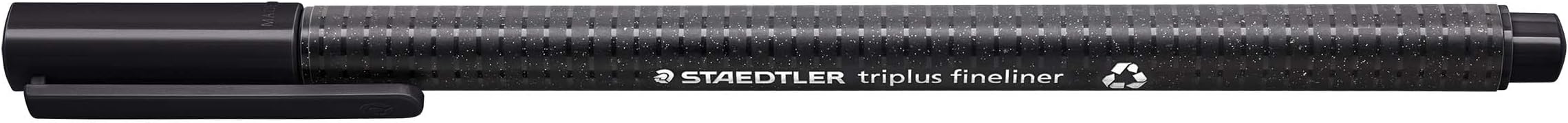 STAEDTLER 334 9 Triplus Fineliner triangular, superfine, metal framed tip, line width approx. 0.3 mm, 10 pieces black, 334-9 VE, FBA_ST 334 9, Pack of 10