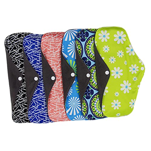 Alipis 5pezzi Assorbenti Igienici Lavabili e Riutilizzabili Portatili Pieghevoli Bambù Adatti Per Uso Femminile Durante Ciclo Mestruale o Puerperio