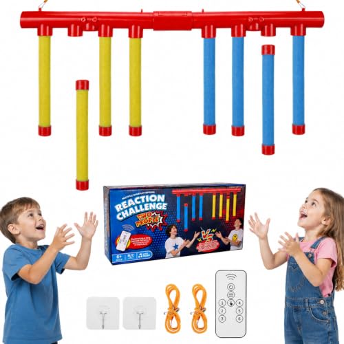 Reflex Challenge Game,Hand Eye Coordination Toys,3 Adjustable Speed Reaction Time Training Tool with Remote Control, Falling Sticks Catching Sticks Game for Adults Teens