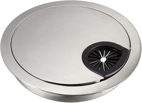 Miniatura 20 de uxcell Cubierta de orificio para cable, 2.4 pulgadas/2.362 in, aleación de zinc, para escritorio, ojales, cubierta de agujero para oficina, Negro