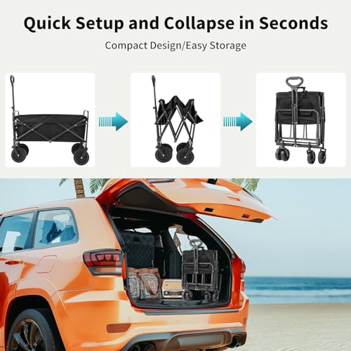 Chariot pliable pour jardin et transport de charges lourdes - 7