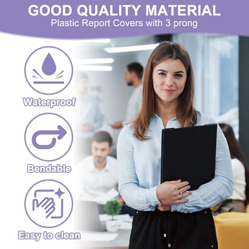 PATIKIL Capas de plástico com pino, 5 peças, capacidade de 80 folhas, pastas de apresentação frontai