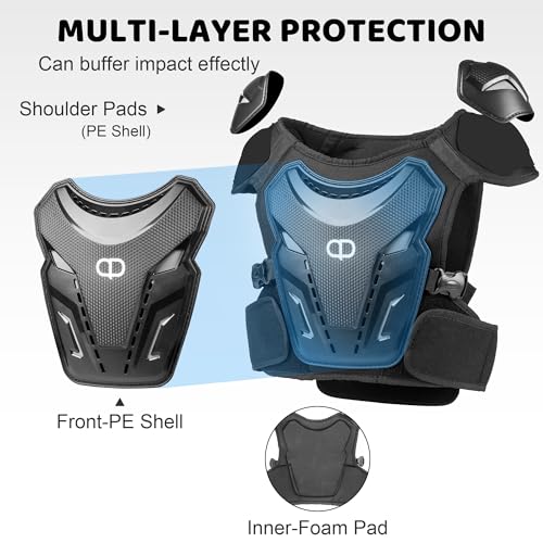 DA - Kids Dirt Bike Gear - Youth Motorcycle Riding Protective Gear Motocross Armor Suit Chest Protector for Boys Girls Mountain Biking Cycling (Children\'s kit 14-1) - Thumbnail 3