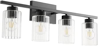 Ladin - 4 Light Bath Vanity in Transitional Style-9.5 Inches Tall and 30 Inches Wide-Textured Black Finish