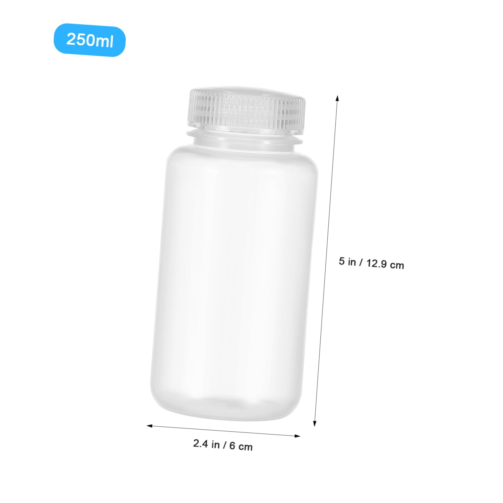 NAMOARLY 4pcs Lab Bottles Screw Caps Insulated Plastic Water Bottles 250ml Storage Containers for Travel