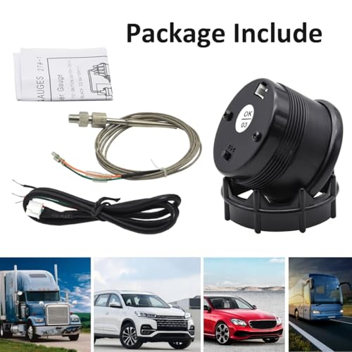 LKRXW Auto Abgastemperaturanzeige 2\ 52mm Auspuff Gas Temperatur Messgerät mit Sensor 12V Blau Licht Abgasmessgerät Digitalanzeige Temperaturanzeige Meter Anzeige 0 bis 1200 Celsius