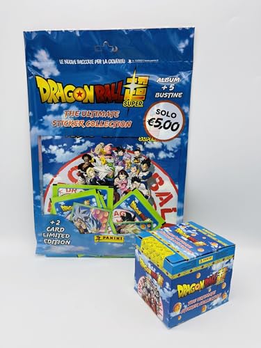 manuelkant Starter Pack + Scatola Box 36 bustine per la raccolta di figurine Dragonball Super Ultimate Sticker Collection