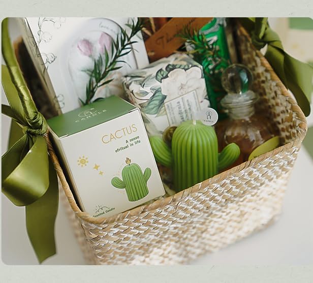 Cactus Candles for Women - Christmas Cactus Desert Gifts for Friends, Arizona Mexican Birthday Teacher Gifts 4Pack Mini Scented Succulent Candles, Saguaro Tropical Cake Table Party Decorations