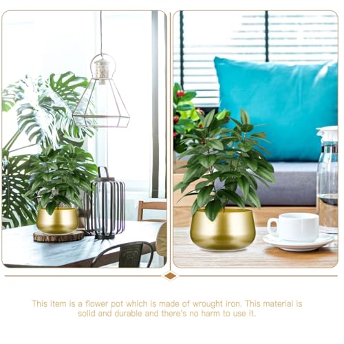 Pot de fleurs en métal doré d'intérieur vase de fleurs moderne fait main - 8