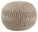 Ashley Furniture Signature Design - Benedict Pouf - Comfortable Ottoman & Footrest - Handmade Rib Knit - Natural