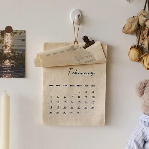 Generic 2025 Creative Handmade Canvas Wall Calendar Cotton Calendar Wall Decoration Shooting Props New Year Gift cover