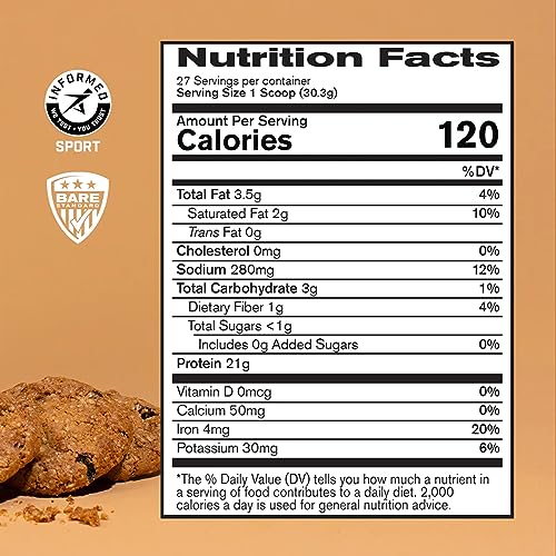 Bare Performance Nutrition, Vegan Protein, Plant Based Protein, Pea Protein, Watermelon Protein and Pumpkin Protein, Naturally Sweetened and Flavored, 27 Servings, Oatmeal Cookie - Image 3