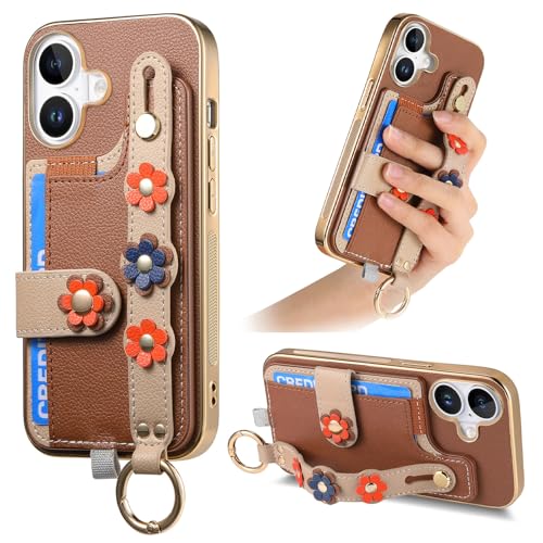 Coque 16 Plus Asuwish antichoc LTHDDK US marron avec fentes de cartes