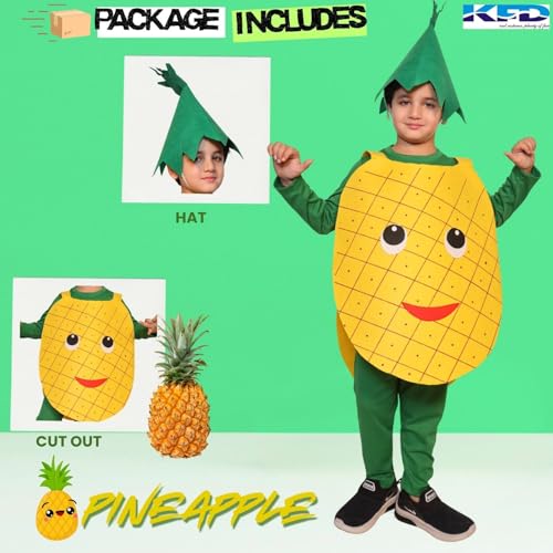 Image of Kaku Fancy Dresses Fruit and Vegetable Costume Paper Cutout with Cap For Kids | Healthy Food Costume For Boys & Girls (Tracksuit Not Included)